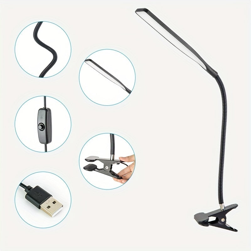 FlexiGlow - Lampe de bureau LED ajustable avec pince