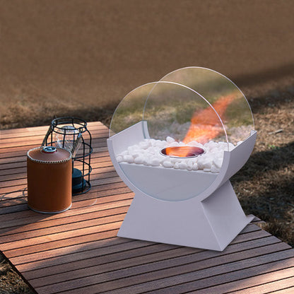 Floroux - Cheminée de table à alcool portable avec pied en métal