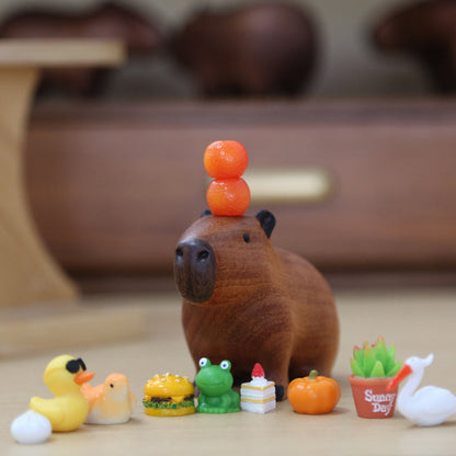 Floroux Capybara Wooden Figurine Handmade | Unique Home Decor | Sustainable Design