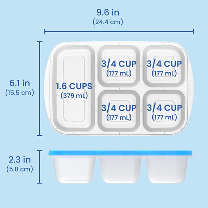 EcoStore - Boîtes de rangement durables à 5 compartiments Ensemble de 8