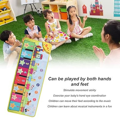 Tapis de danse musical multifonctionnel pour tout-petits - Clavier piano interactif avec sons d'animaux, cadeau éducatif pour enfants, amusement portable !