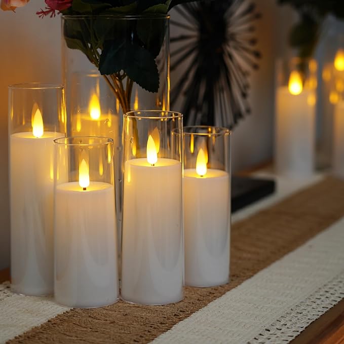 CandleGlow™ Flameless LED Candle Set | 9 Pieces Acrylic Candles | Atmospheric Decoration for Home and Events
