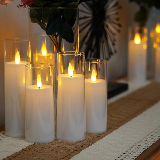 CandleGlow™ Flameless LED Candle Set | 9 Pieces Acrylic Candles | Atmospheric Decoration for Home and Events