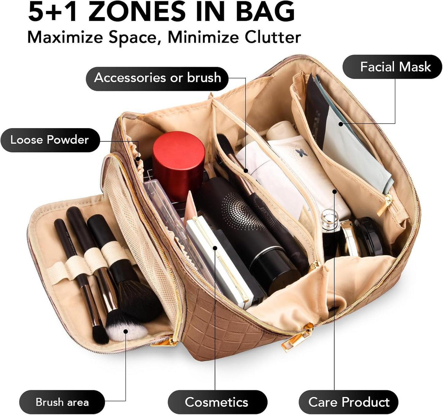GlamBag - Trousse de maquillage imperméable avec grande capacité