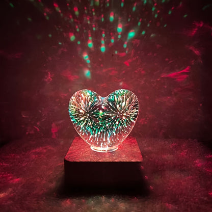 FireworkLight - Lampe en cœur LED 3D pour éclairage d'ambiance romantique