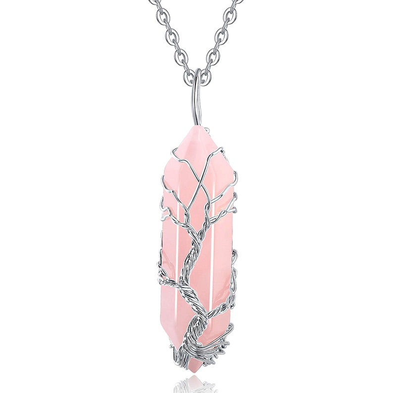 Collier en pierres précieuses arbre de vie élégant avec des cristaux scintillants - Elara