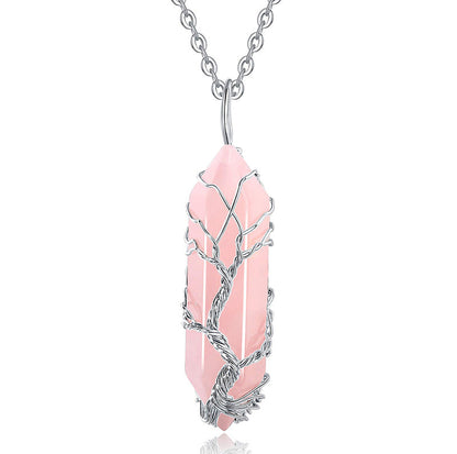 Collier en pierres précieuses arbre de vie élégant avec des cristaux scintillants - Elara