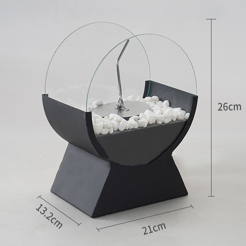 Floroux - Cheminée de table à alcool portable avec pied en métal