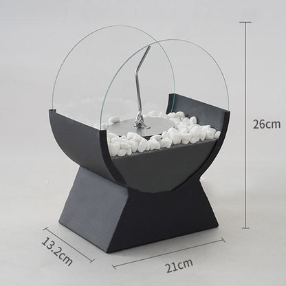Floroux - Cheminée de table à alcool portable avec pied en métal