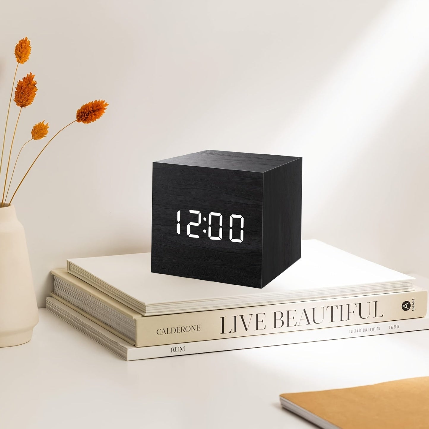 WoodTime Horloge – Réveil en Bois Élégant avec Affichage LED