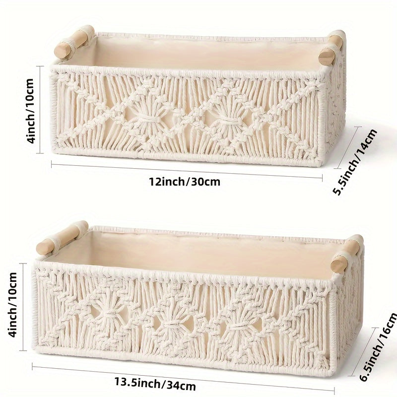 Boho Chic - Panier de rangement en coton naturel pour intérieur élégant