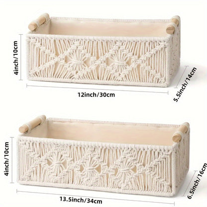 Boho Chic - Panier de rangement en coton naturel pour intérieur élégant