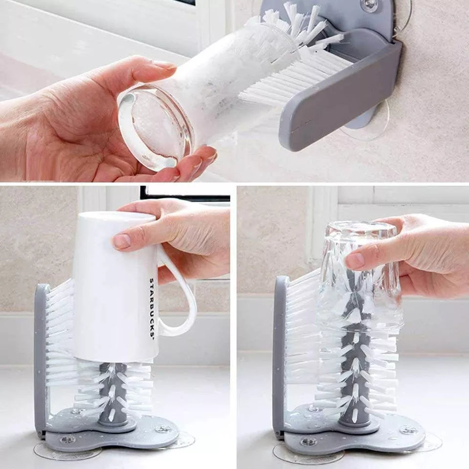 Brosse de nettoyage en verre à poils doubles
