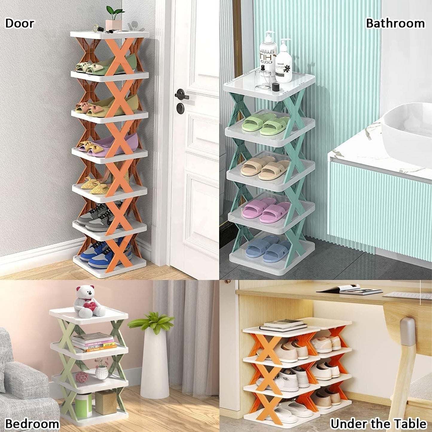 Floroux Organisateur à chaussures 6 niveaux | Étagère gain de place | Rangement à chaussures pour la maison et le couloir