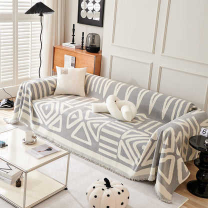 Housse de canapé/sofa style bohème géométrique