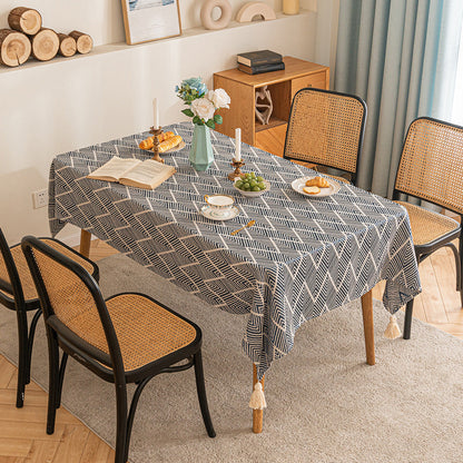 Nappe à franges en vagues géométriques