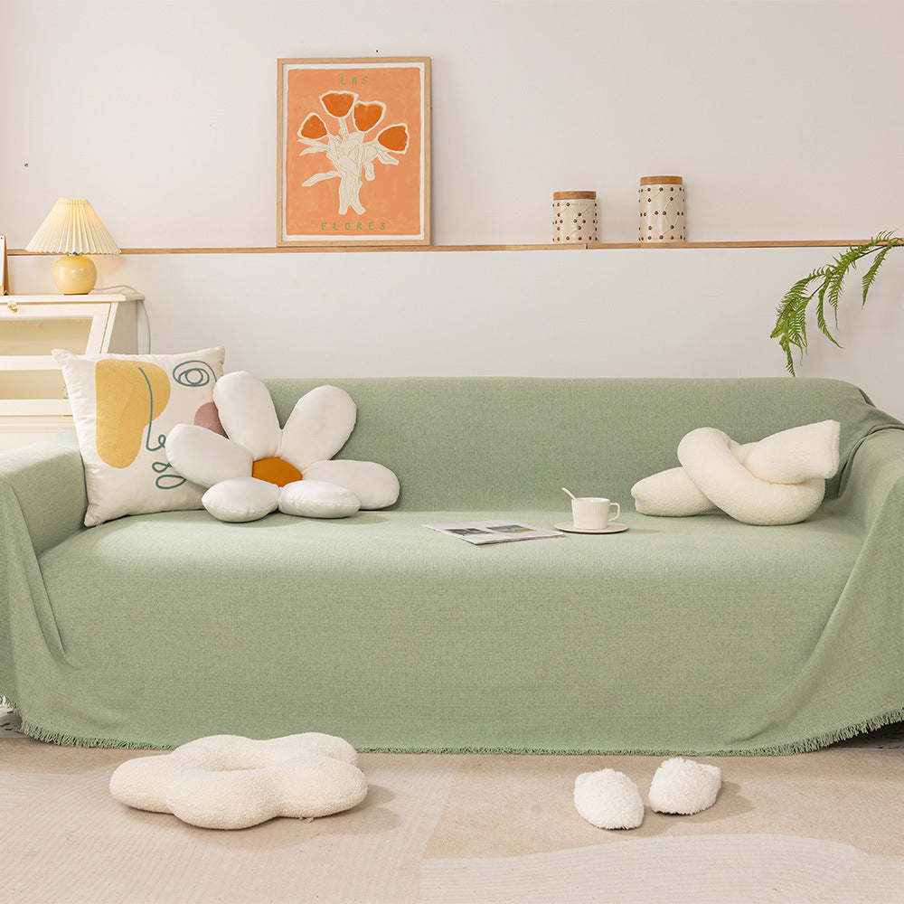 Couverture de canapé / canapé léger en chenille de couleur pure
