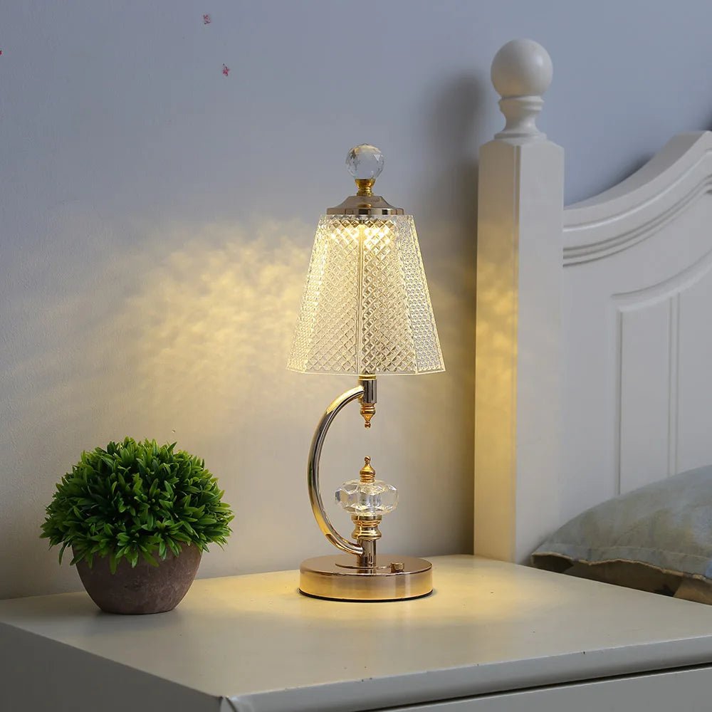 Lampe de table en cristal doré Floroux