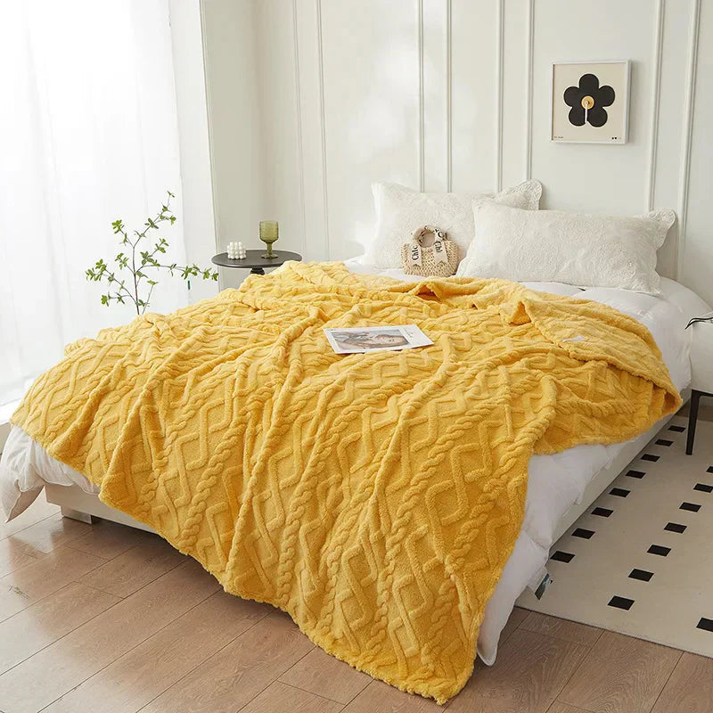 CozyLuxe - Couverture en Laine de Mouton Luxe pour Chambre à Coucher