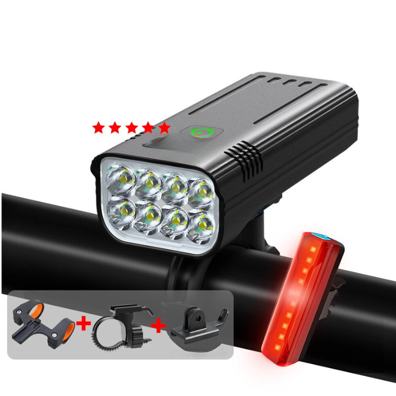 Floroux Luminaire LED for Bicycle | Rechargeable Bicycle Light | Safe and Waterproof for Day and Night