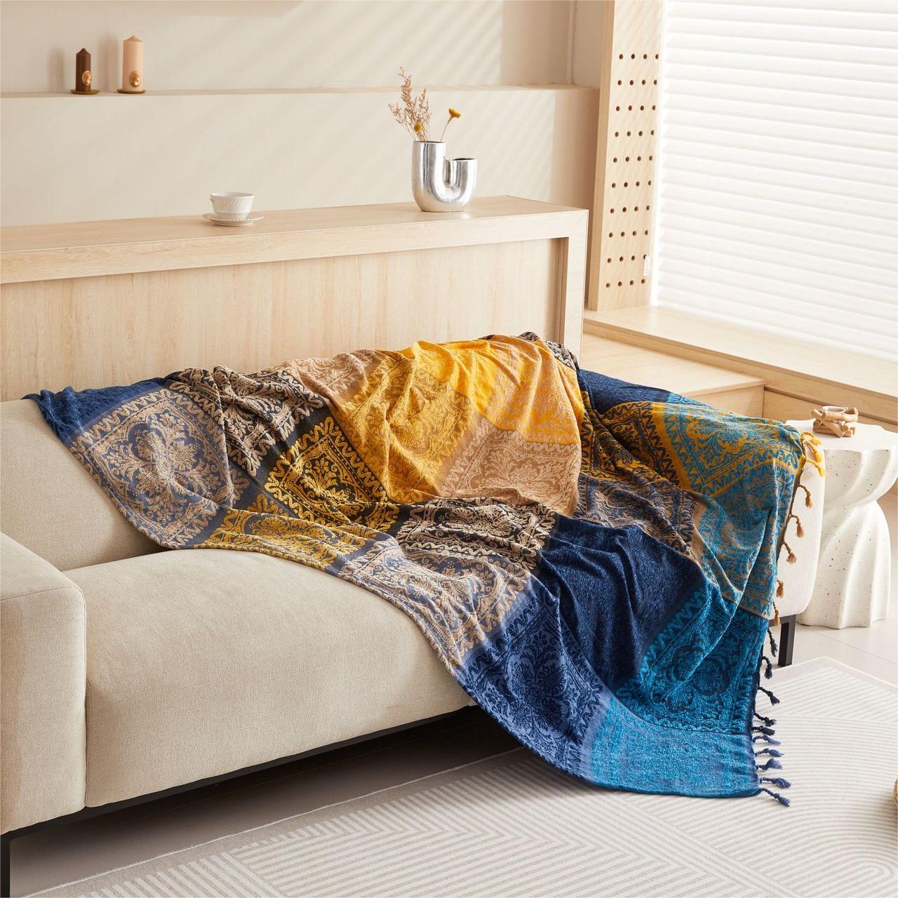 Couverture de canapé/couverture de style tribal aux couleurs vibrantes