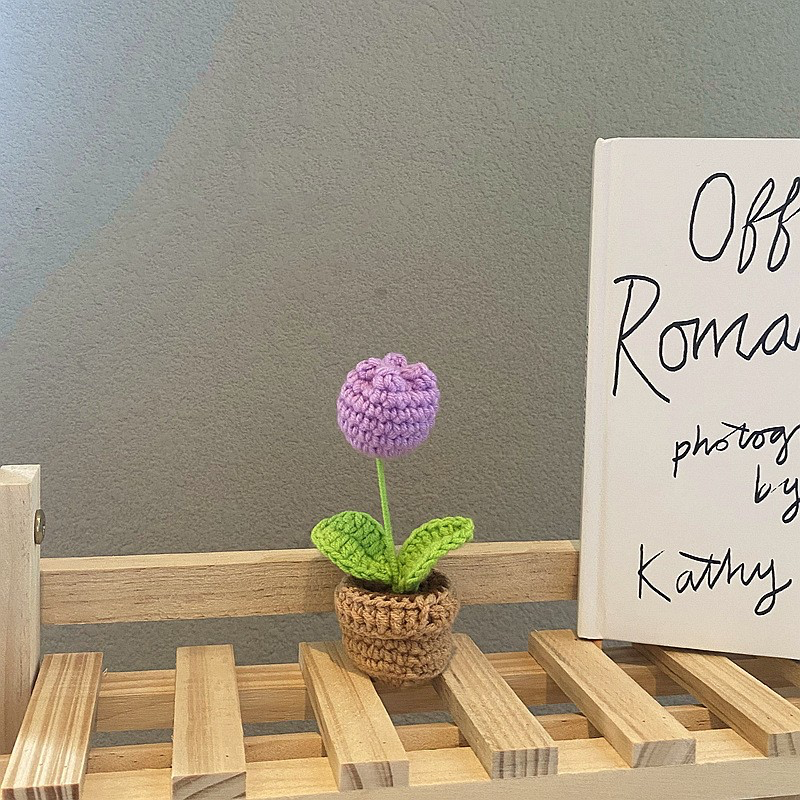 Décor de pot de fleurs au crochet fait main