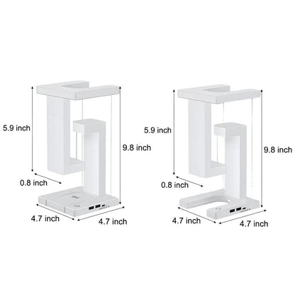 LumiLev - Lampe de table anti-gravité flottante avec chargement sans fil et lumière LED