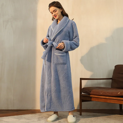Floroux winter bathrobe | Soft flannel gown | Comfortable coat for women and men