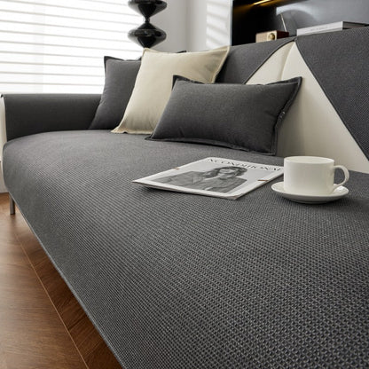Tissu à motif gaufré imperméable et antidérapant pour housse de canapé/fauteuil