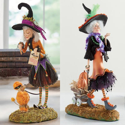 Floroux Halloween Sorcière-Résine-Ornement | Figurine déco | Décoration d'automne effrayante pour la maison