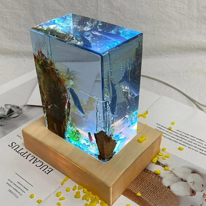 Floroux - Magnifique lampe de table Océan en résine pour votre maison