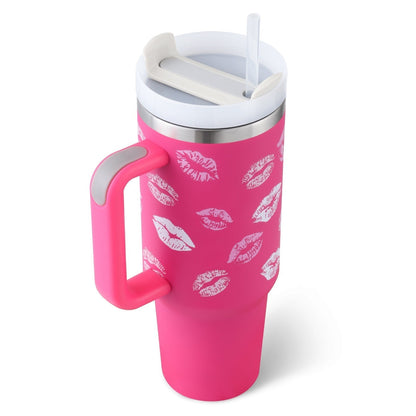 Tasse isolante avec anse et paille | 1200 ML