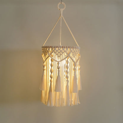 BohoTwist Pendentif - Abat-jour tissé à la main avec des franges