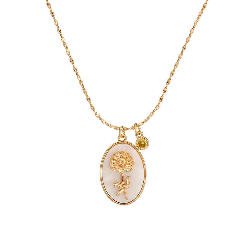 Aurora Pierre de Naissance et Fleurs de Naissance Collier – Un Bijou Personnel pour Mes Chers Gens