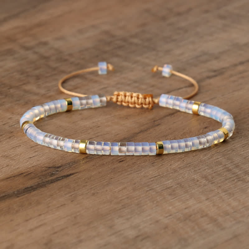 Bracelet Tressée Élegante avec Pierres Naturelles de 2,4 mm - Édition Seraphina