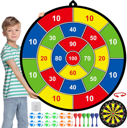 Grand tableau de fléchettes double face pour enfants – Jouez, apprenez et détendez-vous