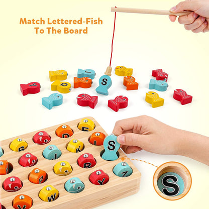 Enchanting Wooden Magnetic Fishing Game - Educational Play Fun for Toddlers