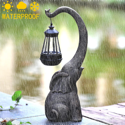 Floroux Lampe de jardin solaire Éléphant Enchanté | Lumière d'ambiance pour extérieur | Écologique | Lampe décorative de jardin