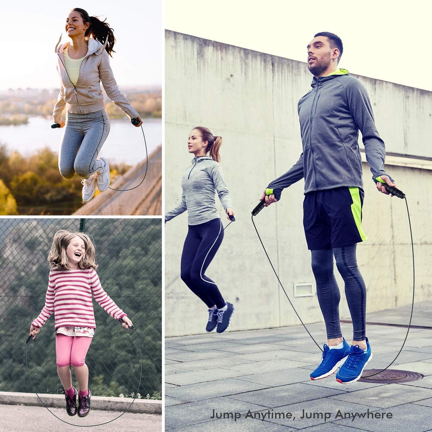 FlexiJump - Corde à sauter réglable sans enchevêtrement pour le fitness
