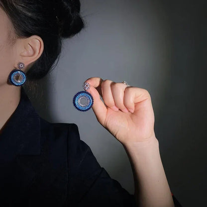 Boucles d'oreilles en argent élégantes avec Oeil Malin - Collection Layla