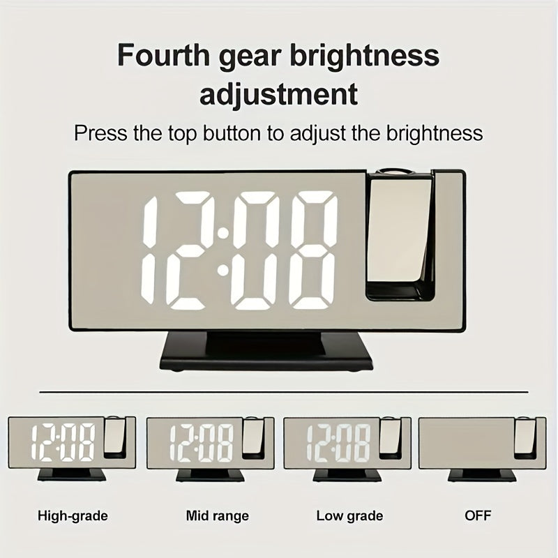 ProjectTime Horloge - Miroir de projection LED grand et élégant