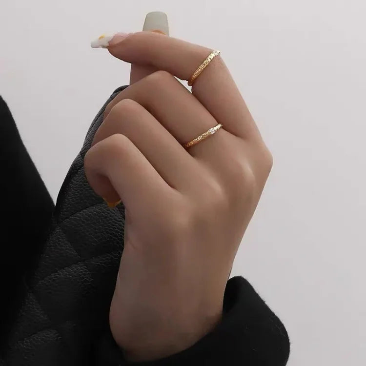 Bague en Argent Sterling Doré Brillant avec Zirconia - Aurora Élégance