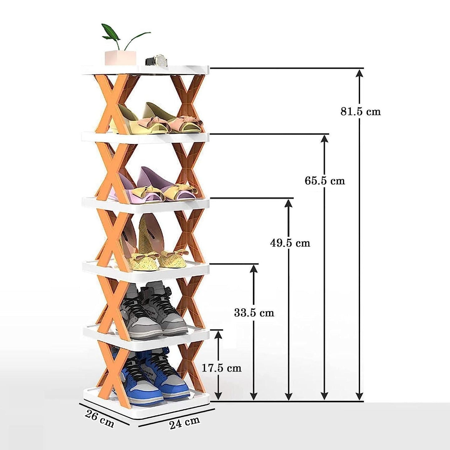 Floroux Organisateur à chaussures 6 niveaux | Étagère gain de place | Rangement à chaussures pour la maison et le couloir