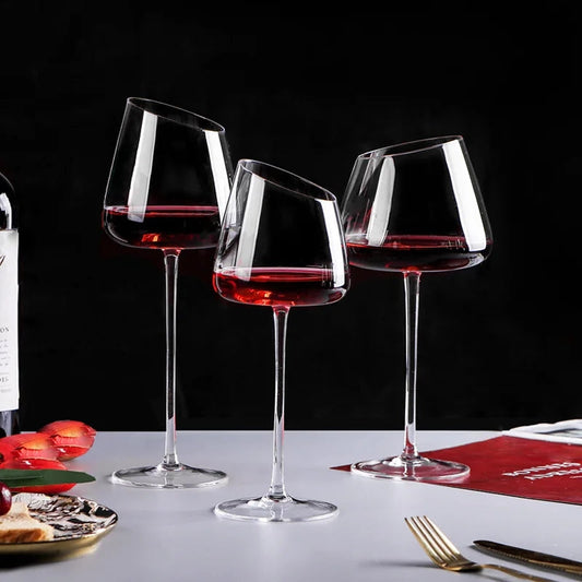 2Pc verres à vin inclinés