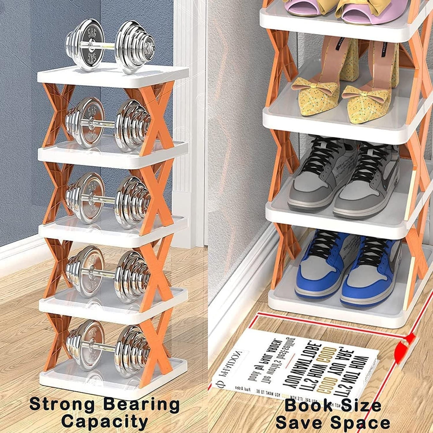 Floroux Organisateur à chaussures 6 niveaux | Étagère gain de place | Rangement à chaussures pour la maison et le couloir