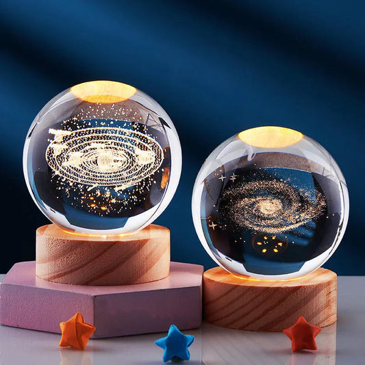 CristaLumi - Lampe de Nuit 3D en Cristal avec Éclairage LED