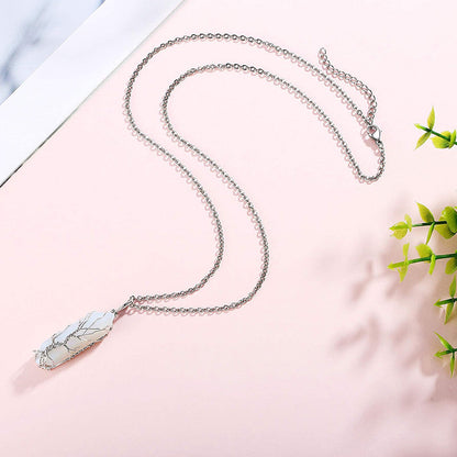 Collier en pierres précieuses arbre de vie élégant avec des cristaux scintillants - Elara