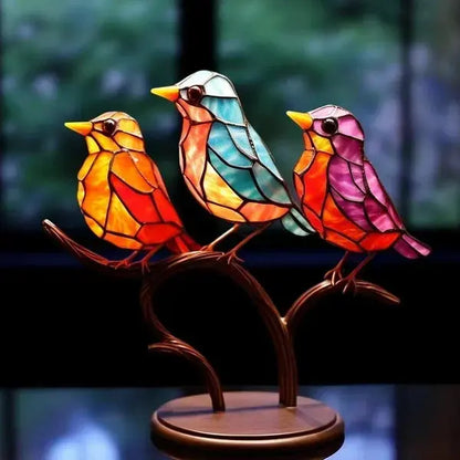 ArtVerre - Oiseaux en Verre Coloré Élégants pour une Décoration Raffinée