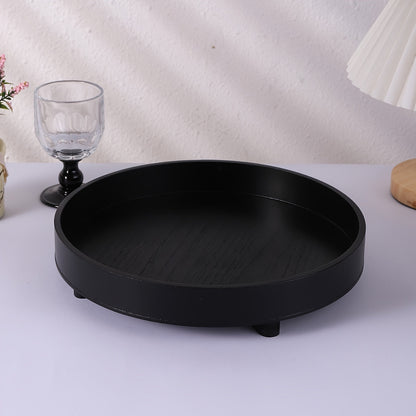 ClassicTray – Luxe Plateau en Bois Noir pour Décoration