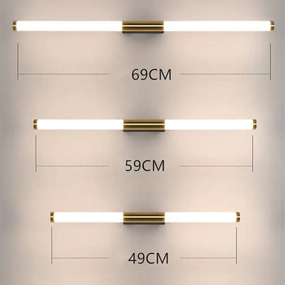 Applique murale LED linéaire moderne simple Leigh en métal doré blanc pour chambre